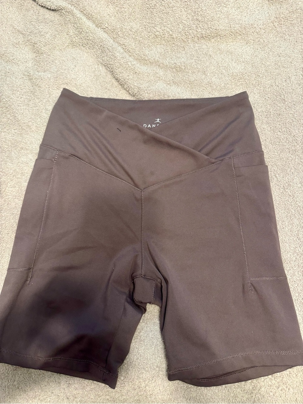 Danskin Brown V-Waist Bike Shorts